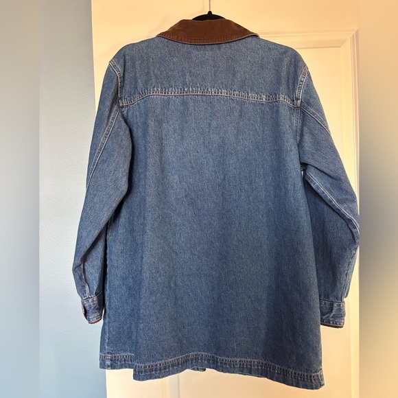 Cabin Creek Vintage Blue Denim Barn Jacket with Brown Corduroy Collar Size S - Picture 2 of 11